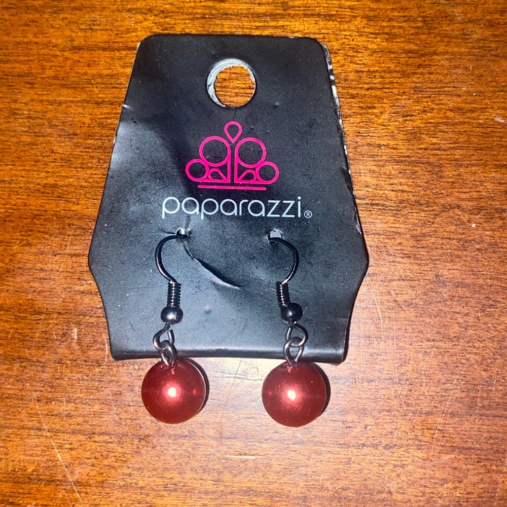 Paparazzi Red Bead Drop Earrings